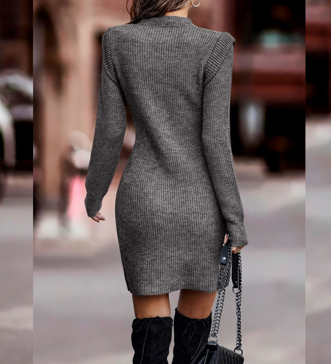 Emily elegant winter dress – flattering floor-length women's view