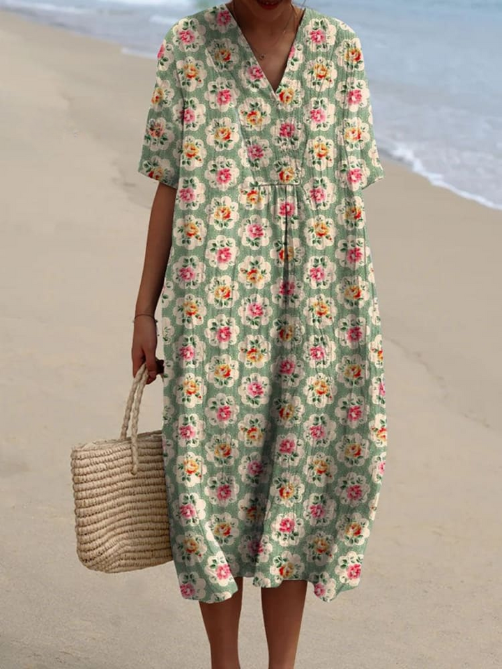 Wild Garden Vintage Floral Maxi Dress — styled product shot