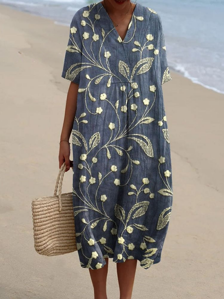 Floral Art Print Vintage Floral Maxi Dress — styled product shot