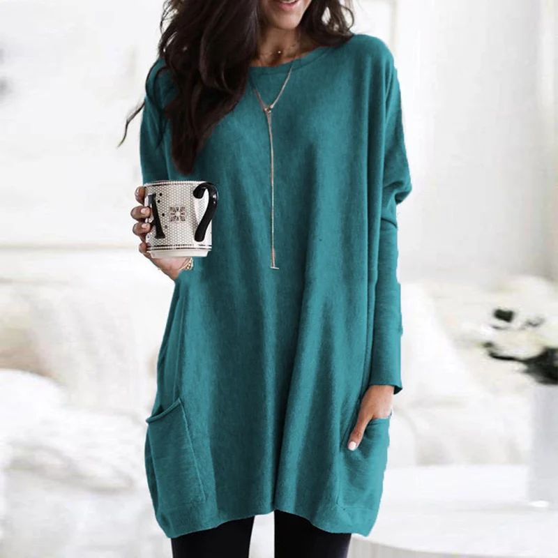 Sophia Casual Pocket Sweater — styled view