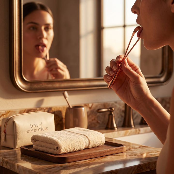 Ashwell ZenLoop copper tongue cleaner, product photo