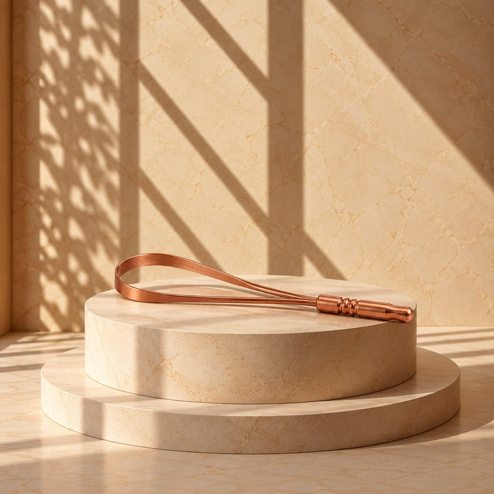 Ashwell ZenLoop pure copper tongue cleaner, product photo
