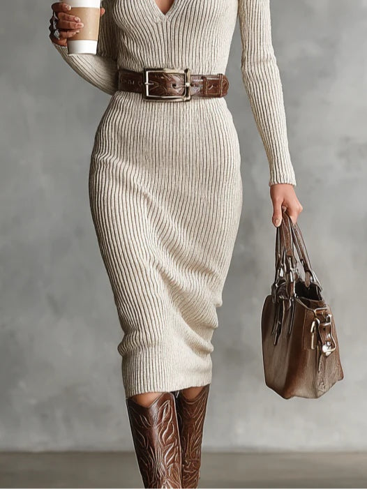 Gabriela Midi Knit Dress — back view