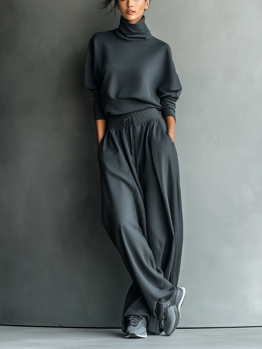 Charcoal Knit Two-Piece Set — front view