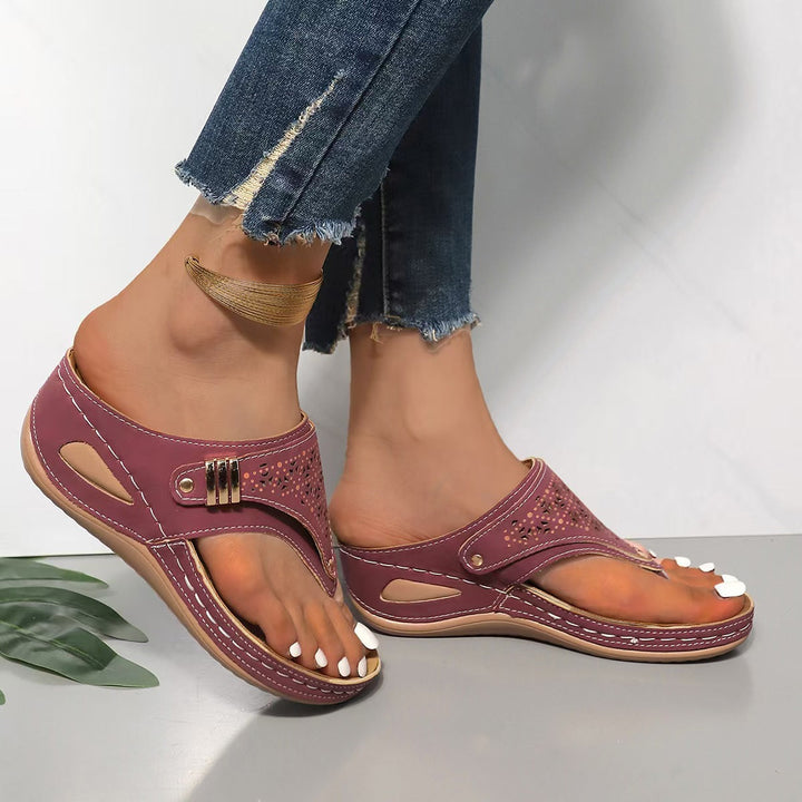 Archella Wedge Support Sandals — back view