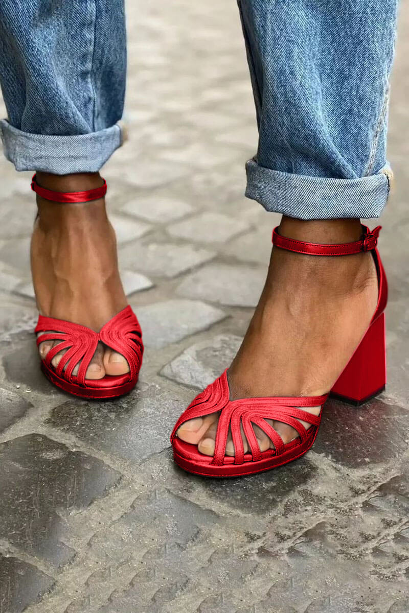 Two-Tone Heel Sandals — alternate view