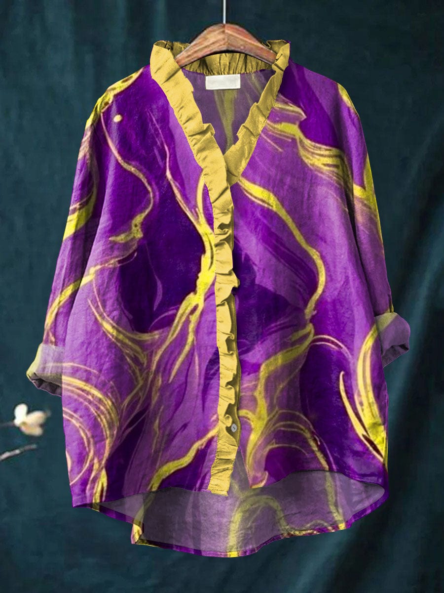 Bonnie Art Print Blouse — front view