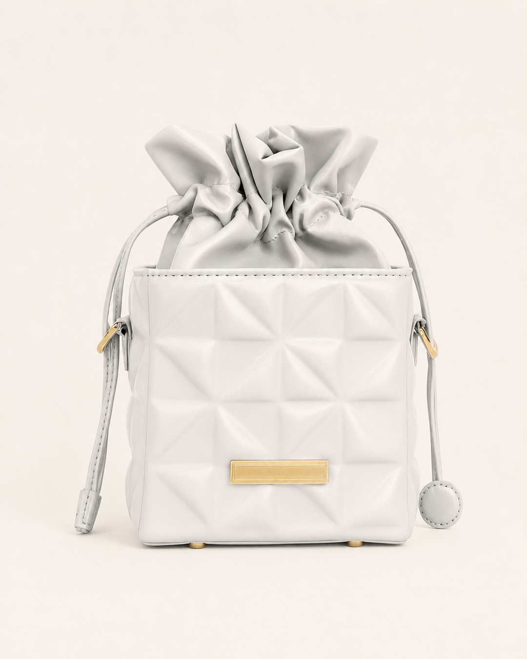 Anselma | Quilted Crossbody Bag with Drawstring Top