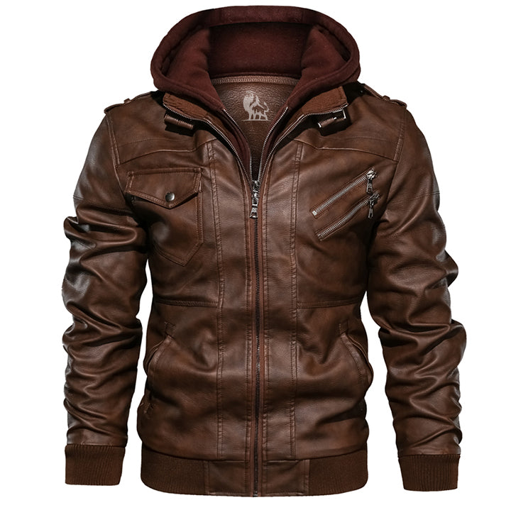 Salvador Brown Leather Jacket Men side view