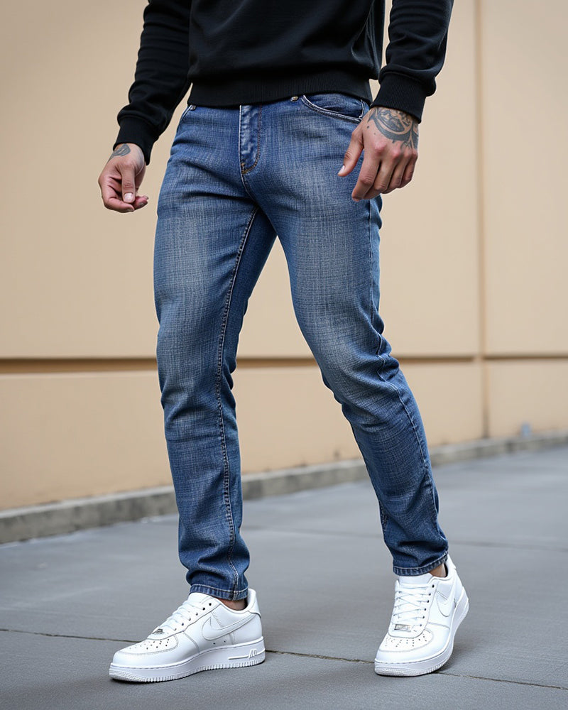 Avenue Slim Fit Jeans Blue Wash Mens Outdoor Lifestyle | The Ashwell