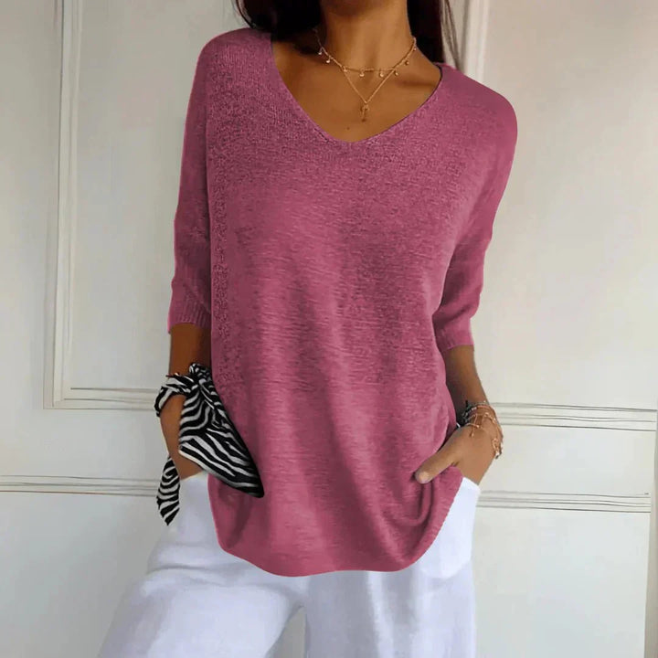 Noelia V-Neck Sweater — close-up view