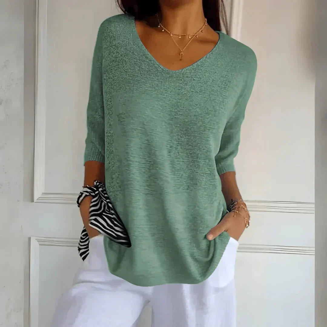Noelia V-Neck Sweater — detail view