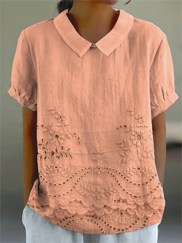 Lily Floral Embroidered Shirt — side view