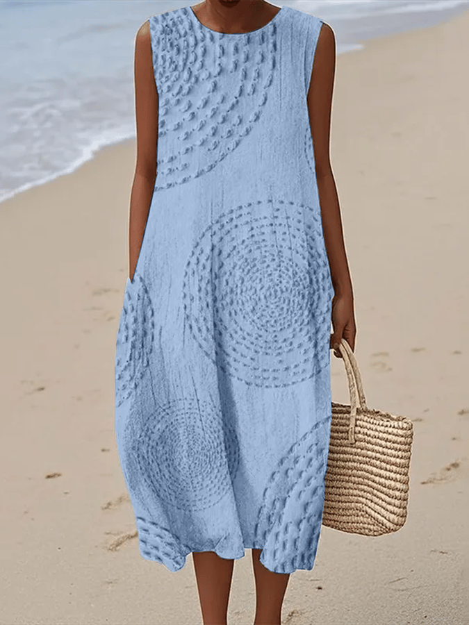 Classic Printed Printed Maxi Dress — back view