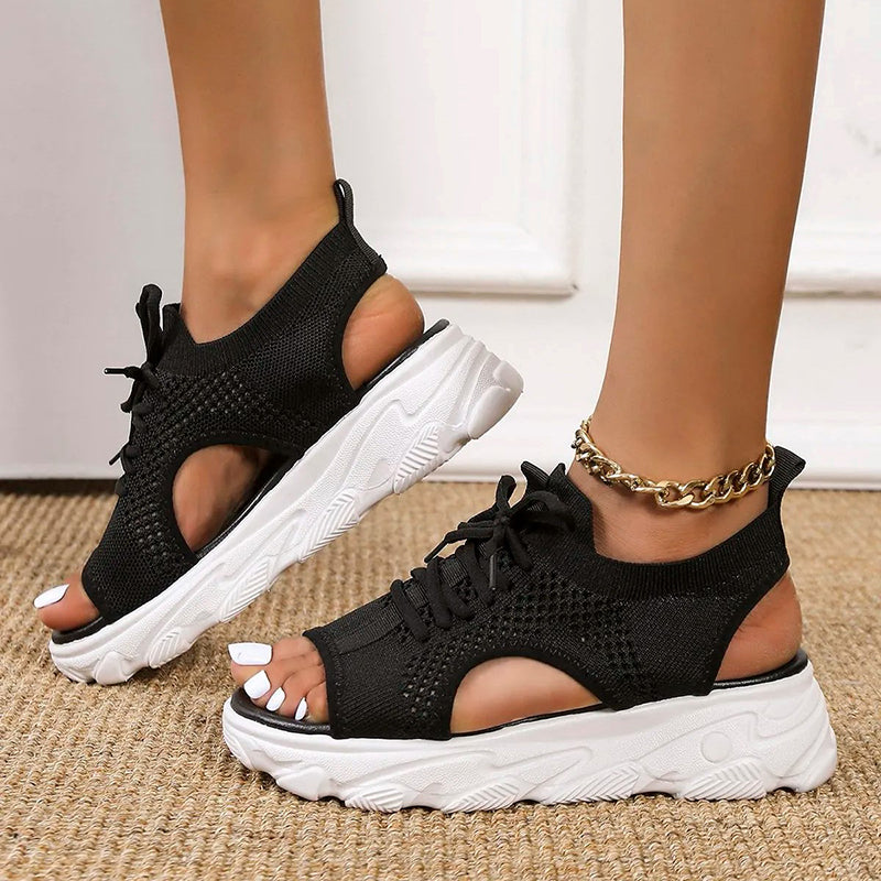 Lina Platform Orthopedic Sandals — back view
