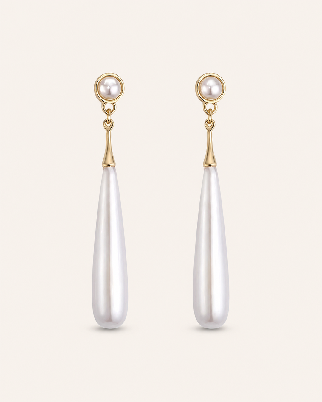 Bettina | Pearl Drop Earrings with Gold Detail