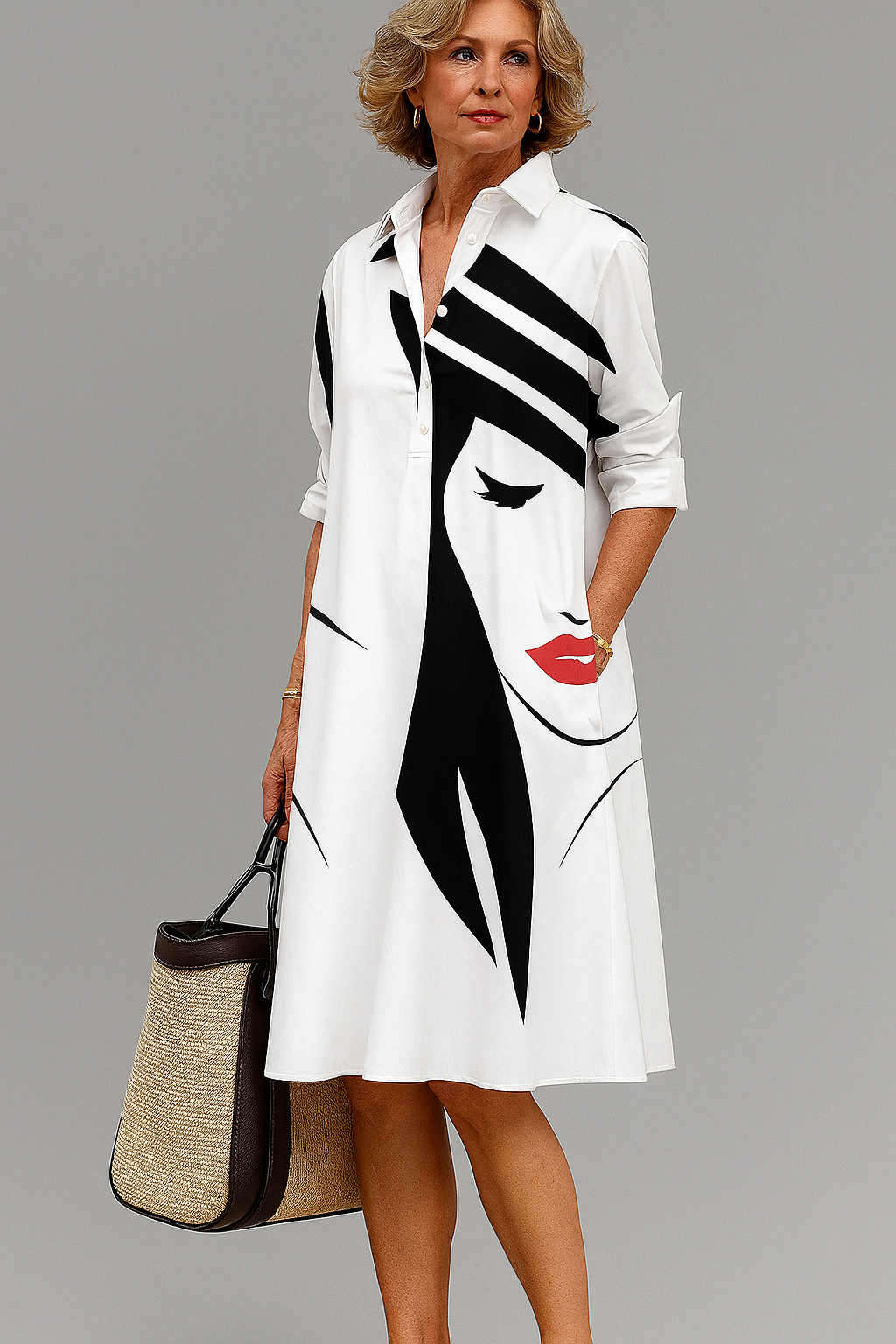 Bella Comfortable Midi Dress — front view