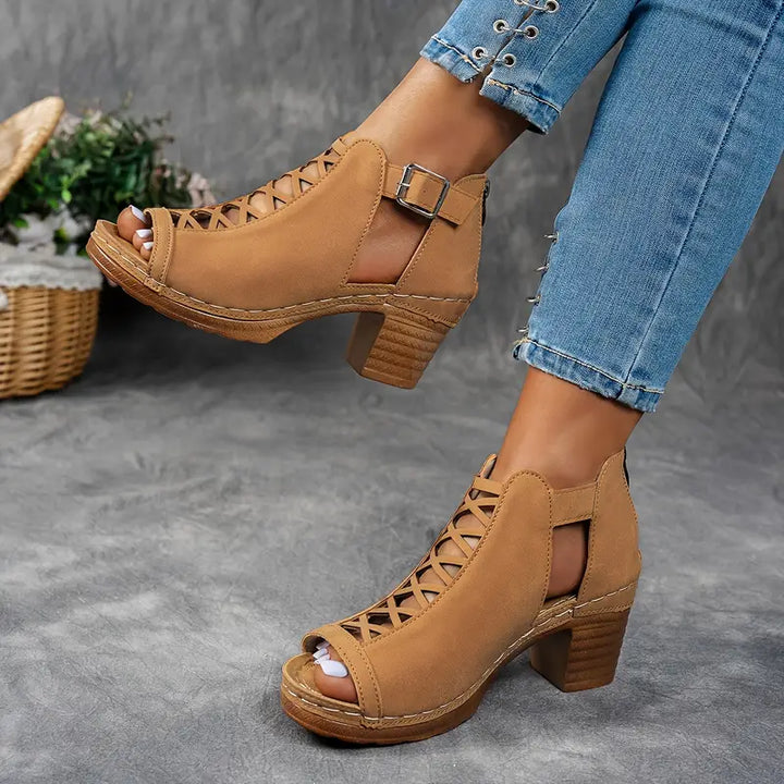 Aubrey Orthopedic Wedge Sandals — lifestyle view