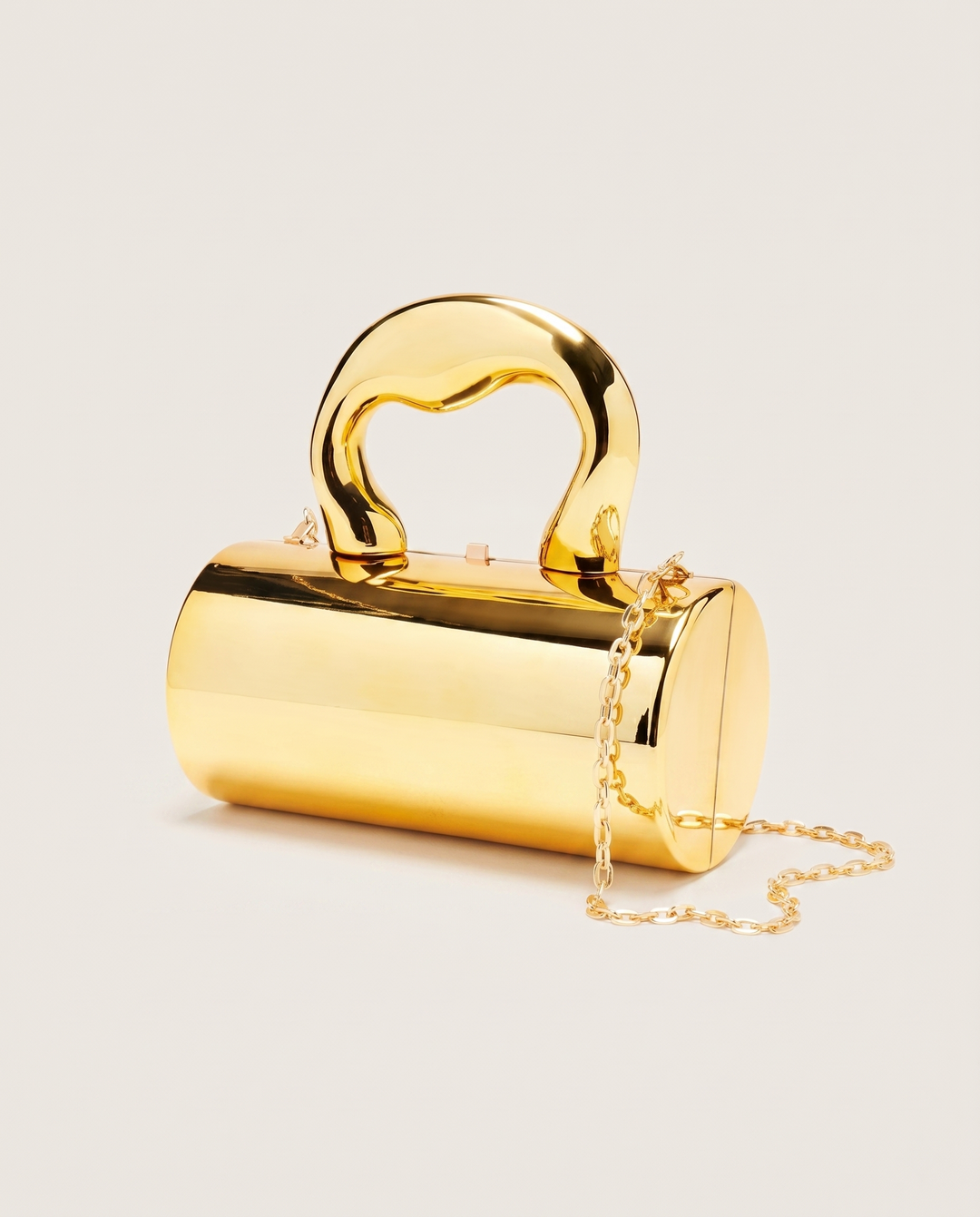 Catriona | Metallic Clutch Bag with Sculpted Handle