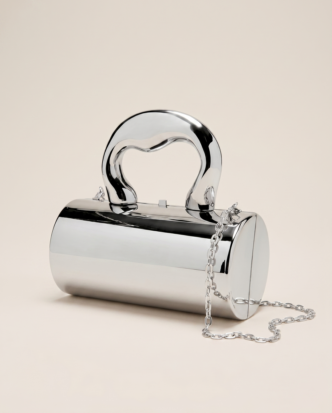 Catriona | Metallic Clutch Bag with Sculpted Handle
