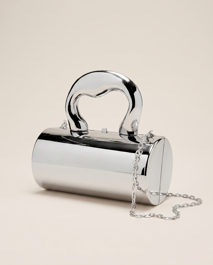 Catriona | Metallic Clutch Bag with Sculpted Handle