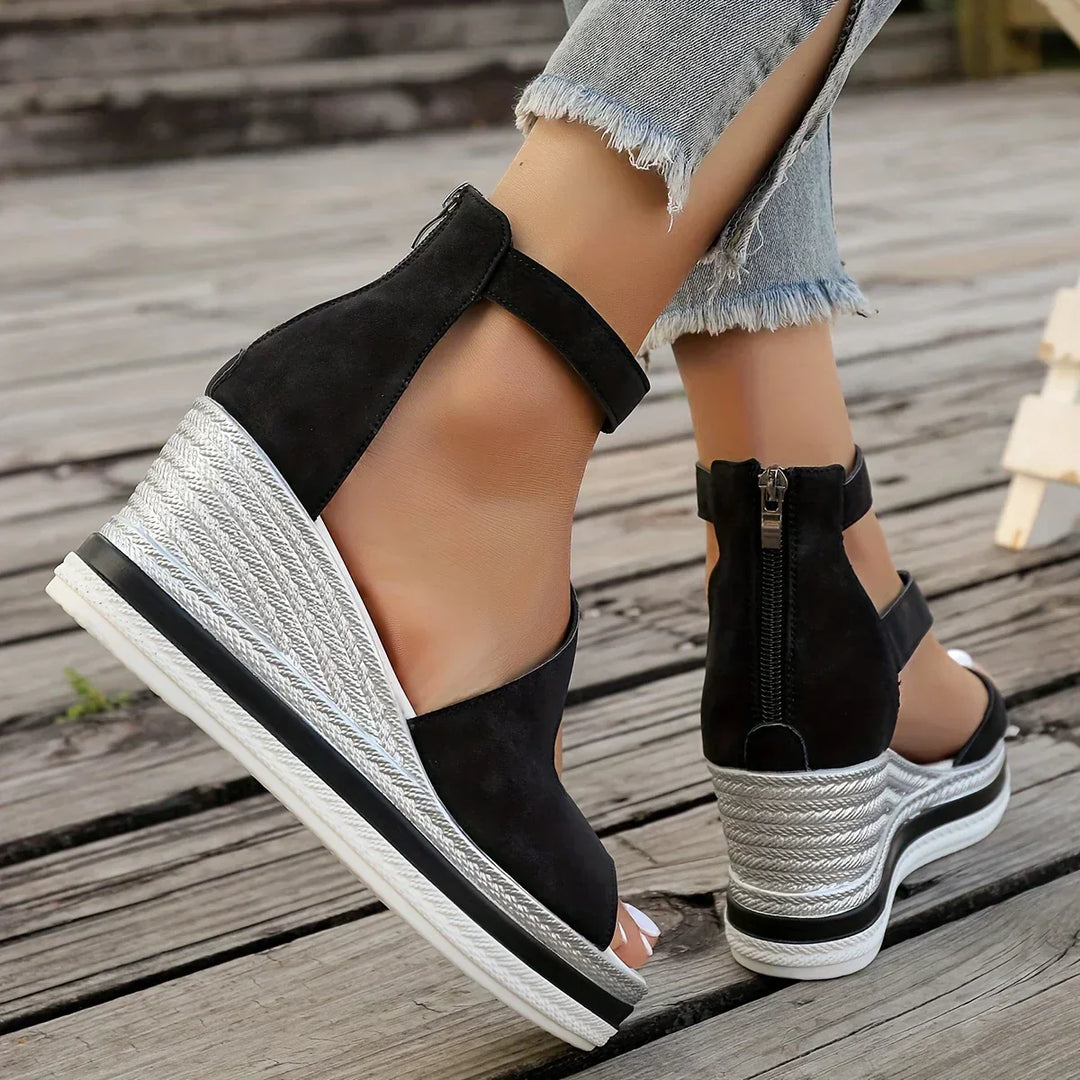 Addison Platform Orthopedic Sandals — back view