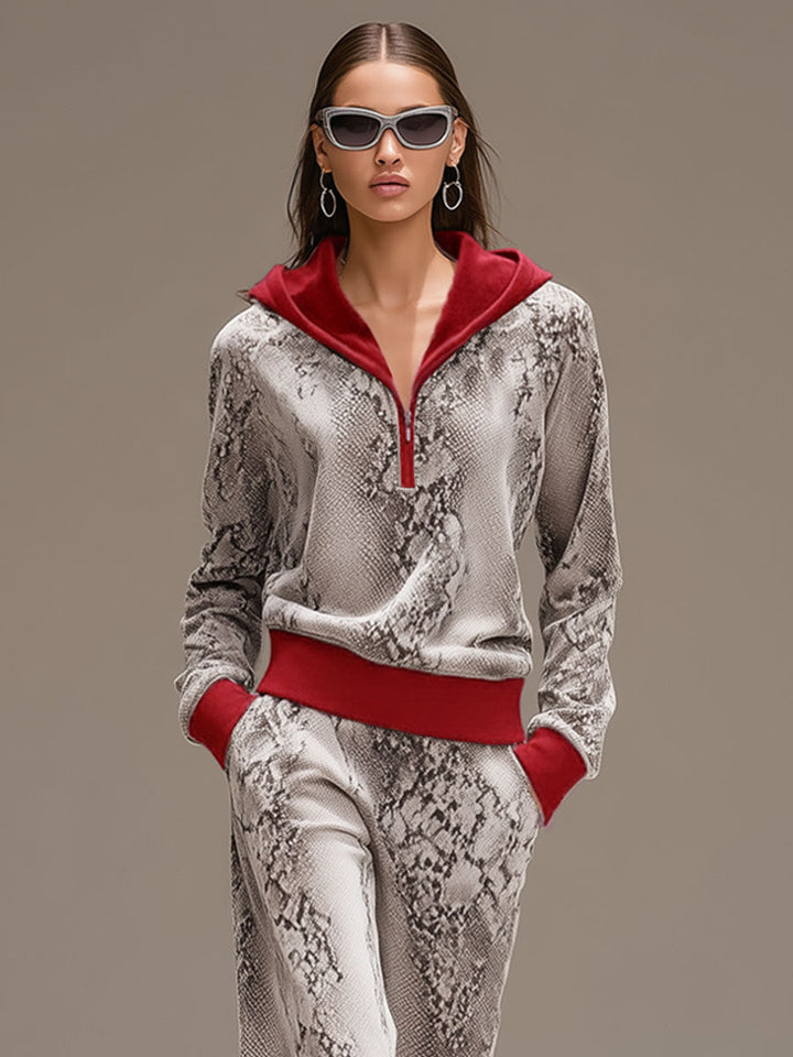 Velvet sports matching women's set – detail