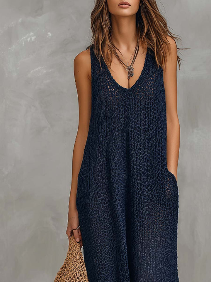 Knitted jumpsuit side view