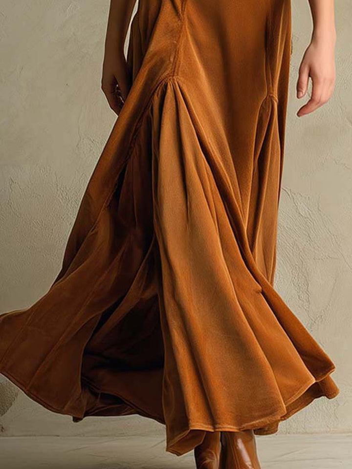 Elegant velvet blazer dress full length view