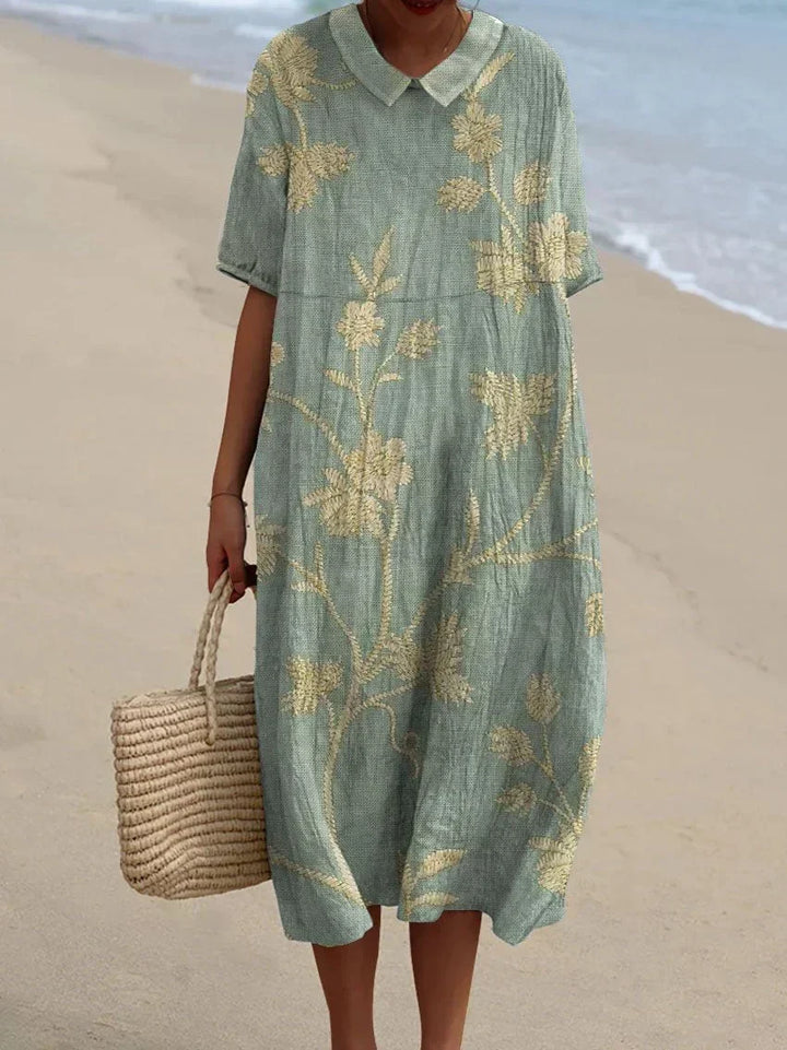 Merel Vintage Floral Maxi Dress — front view