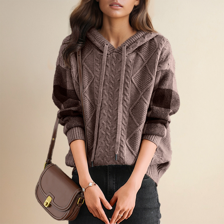 Aubrey Stylish Velvet Sweater — front view