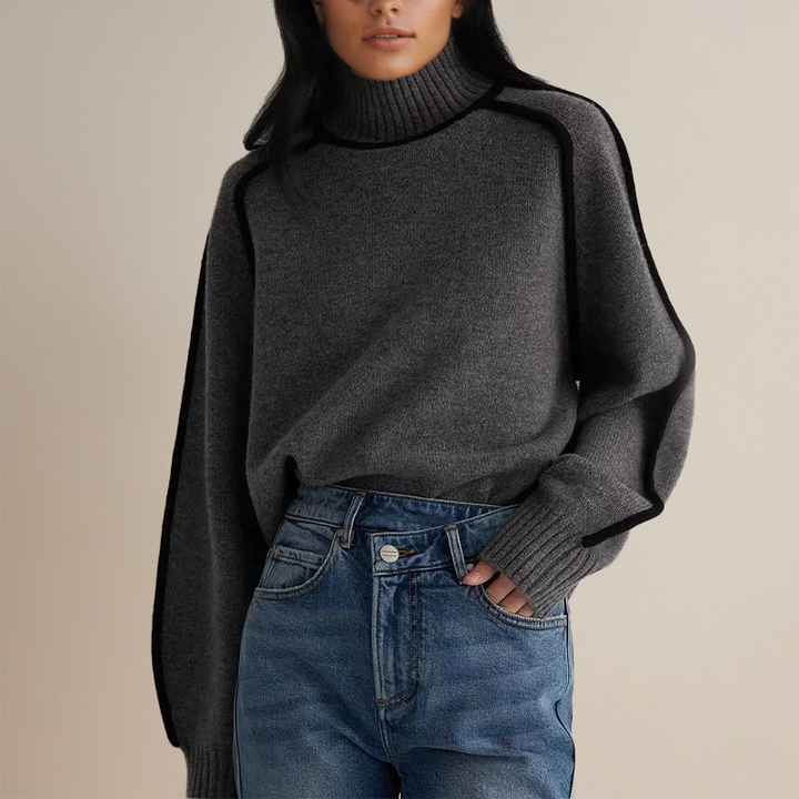 Lara Women's Turtleneck Sweater — close-up view