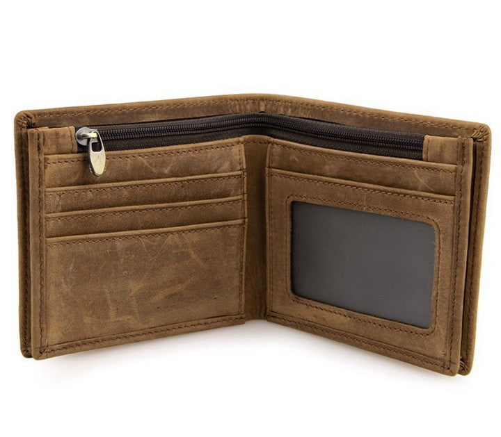 Retro Leather Wallet Brown Mens Card Slots Detail | The Ashwell