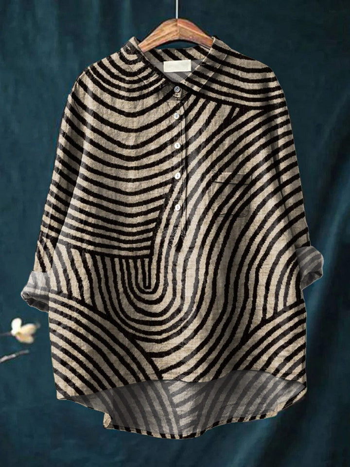 Melina Art Print Blouse — front view