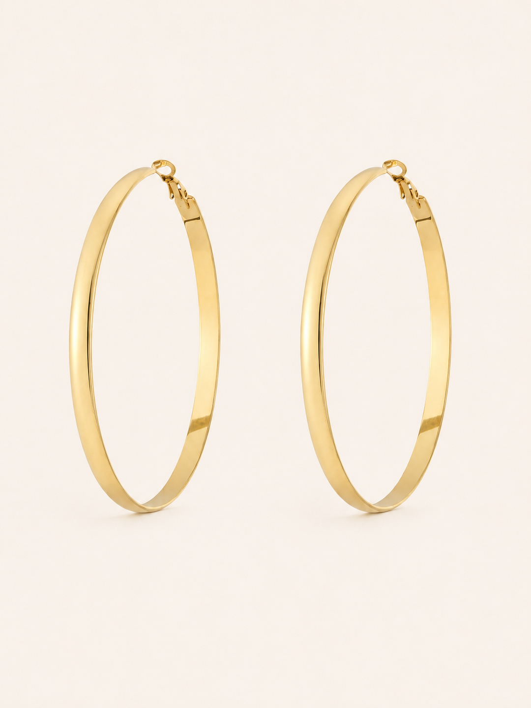 Delaney | Thick Hoop Earrings with Polished Finish