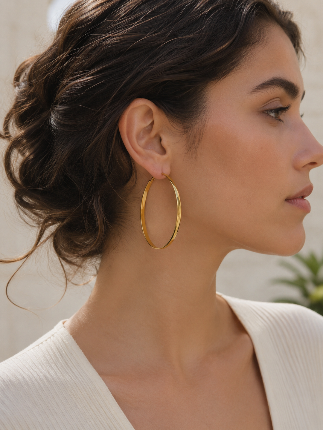 Delaney | Thick Hoop Earrings with Polished Finish