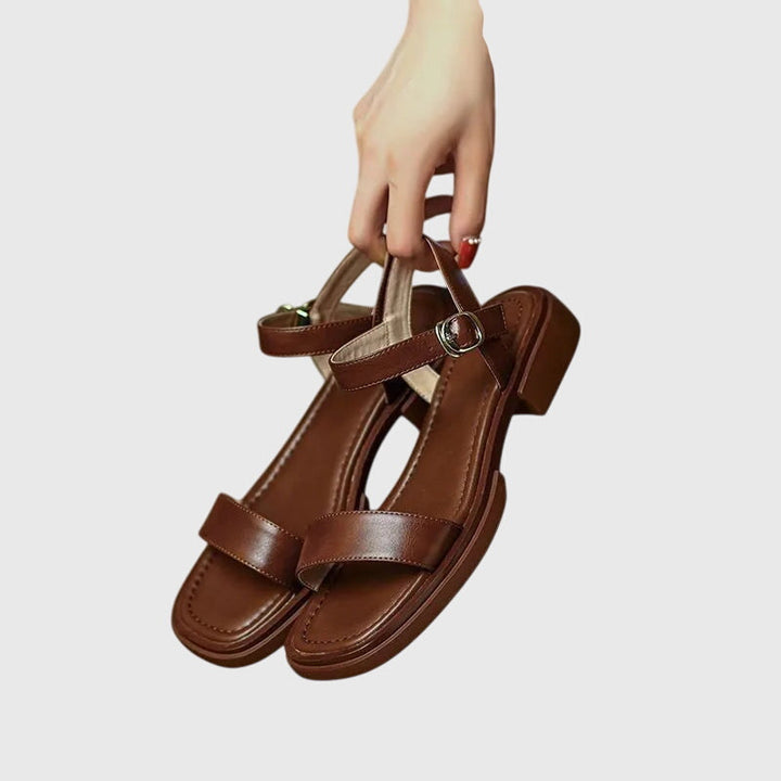 Celestia Orthopedic Leather Sandals — back view