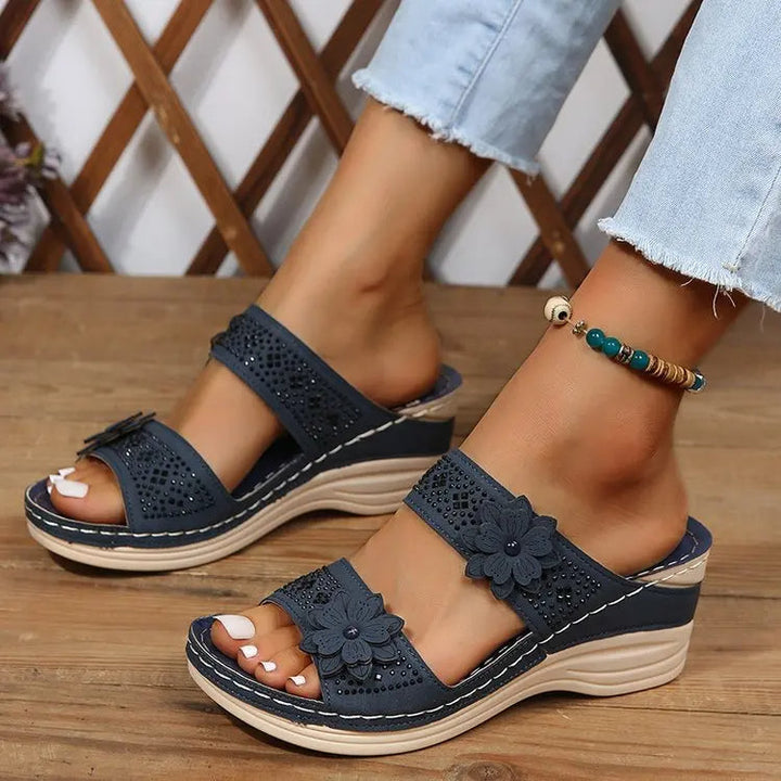 Mia Orthopedic Wedge Sandals — front view