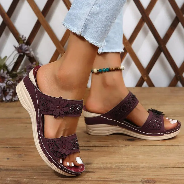 Mia Orthopedic Wedge Sandals — lifestyle view