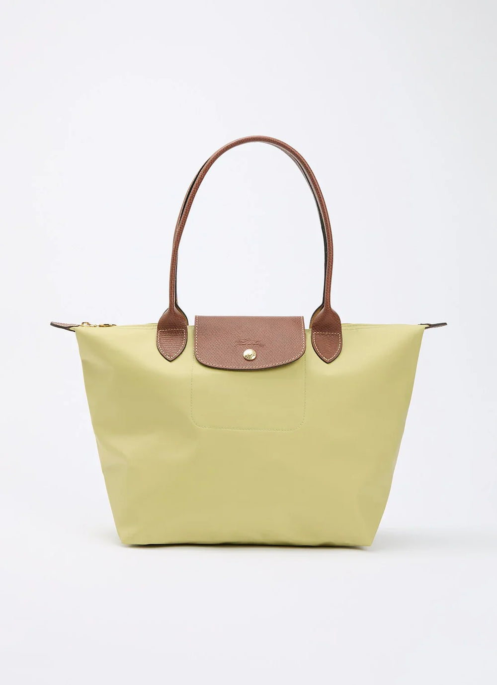 Longchamp Le Pliage Medium Tote Bag Pistachio Green Front View Nylon