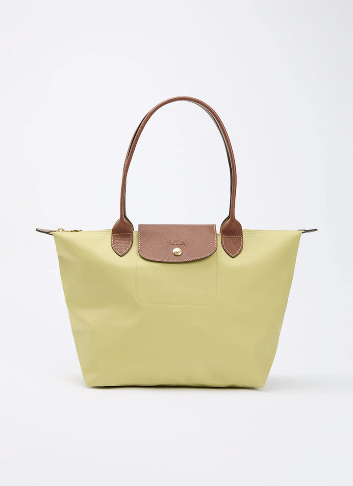 Longchamp Le Pliage Medium Tote Bag Pistachio Green Front View Nylon