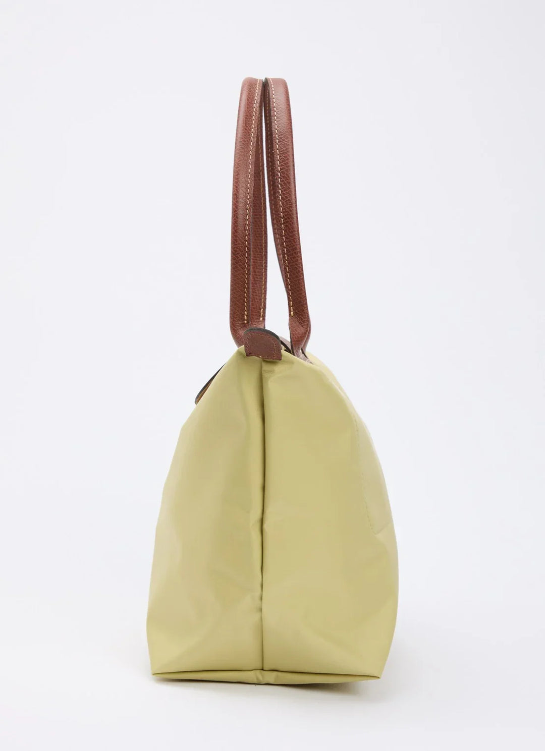 Longchamp Le Pliage Medium Tote Bag Pistachio Green Side Gusset View