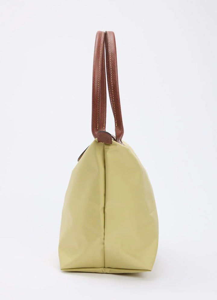 Longchamp Le Pliage Medium Tote Bag Pistachio Green Side Gusset View