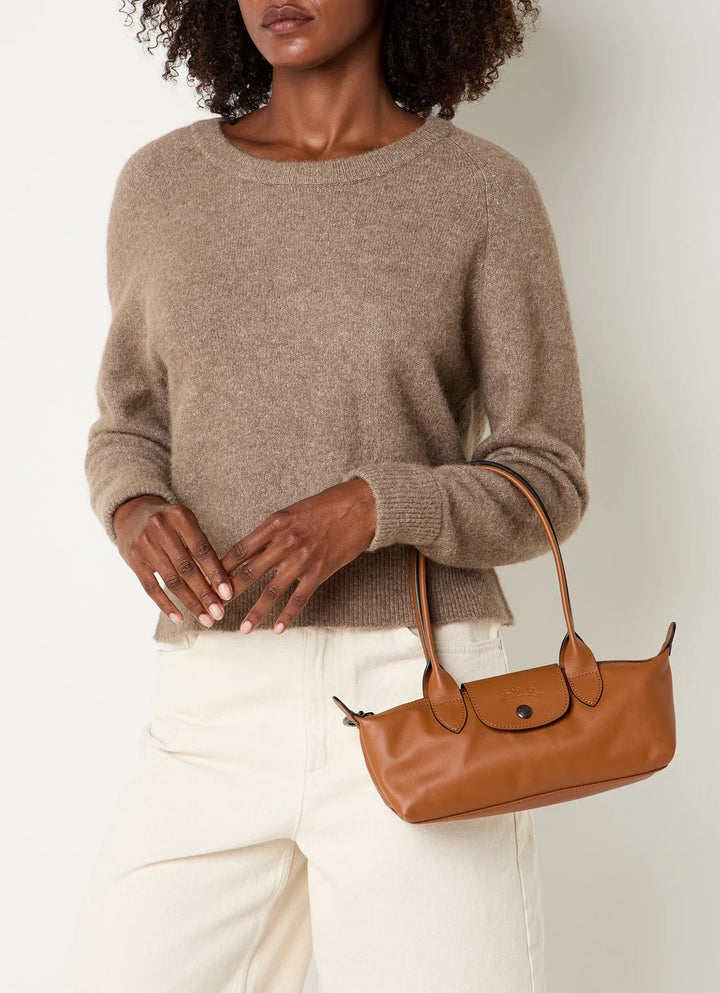 Longchamp Le Pliage Xtra M cashew leather – dark silver hardware