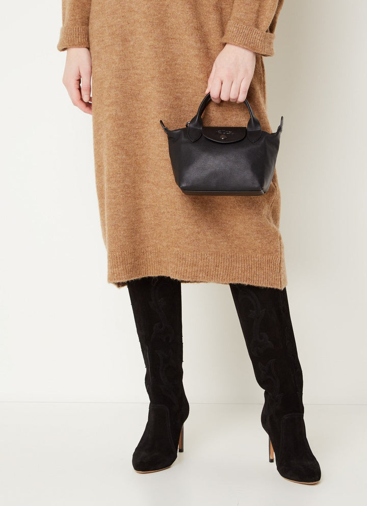 Longchamp Le Pliage Xtra XS Leather Top Handle Bag Black Lifestyle