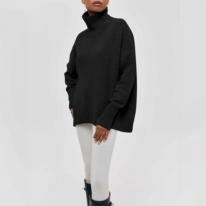 Amelia Elegant Knit Turtleneck Sweater — lifestyle shot