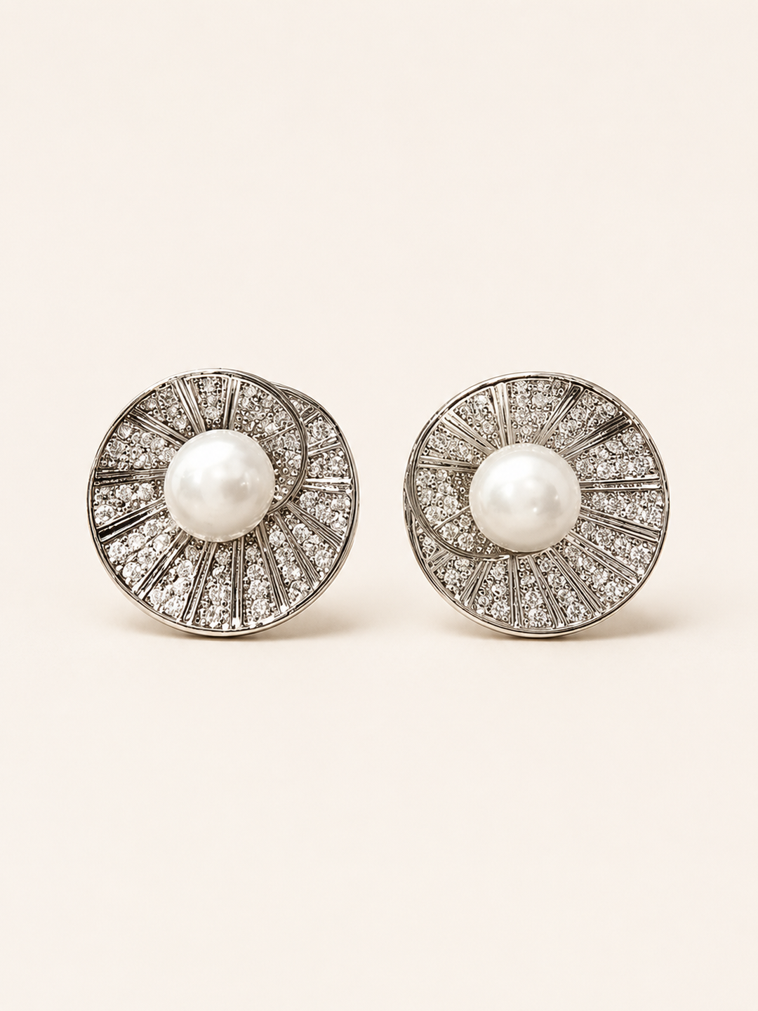 Dulcinea | Pearl Stud Earrings with Spiral Shell Detail