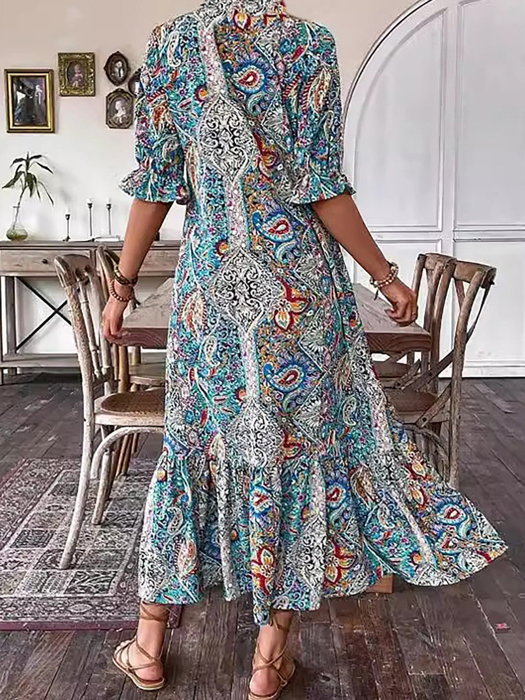Gene Boho Summer Dress — close-up view
