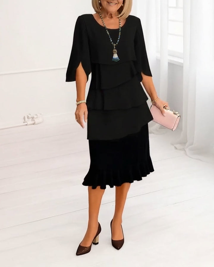 Patricia Ruffle Layered Midi Dress — alternate view