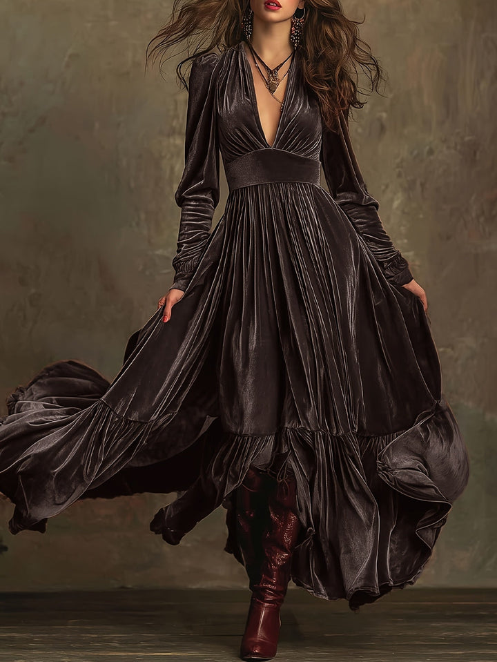 Eveline | Elegant Velvet Maxi Dress